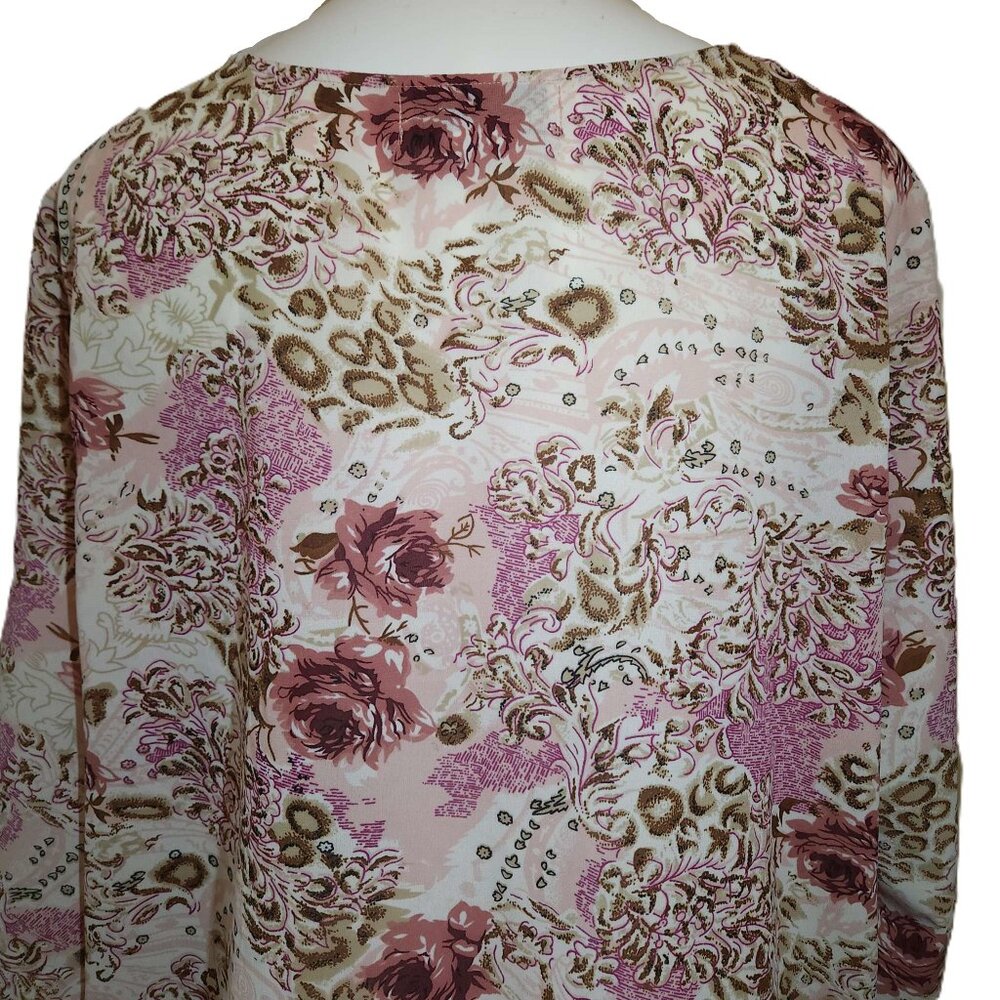 ❤️ 4/$20 Denim 24/7 top Women's 26W floral embellished blouse embroidery beaded - Picture 15 of 16